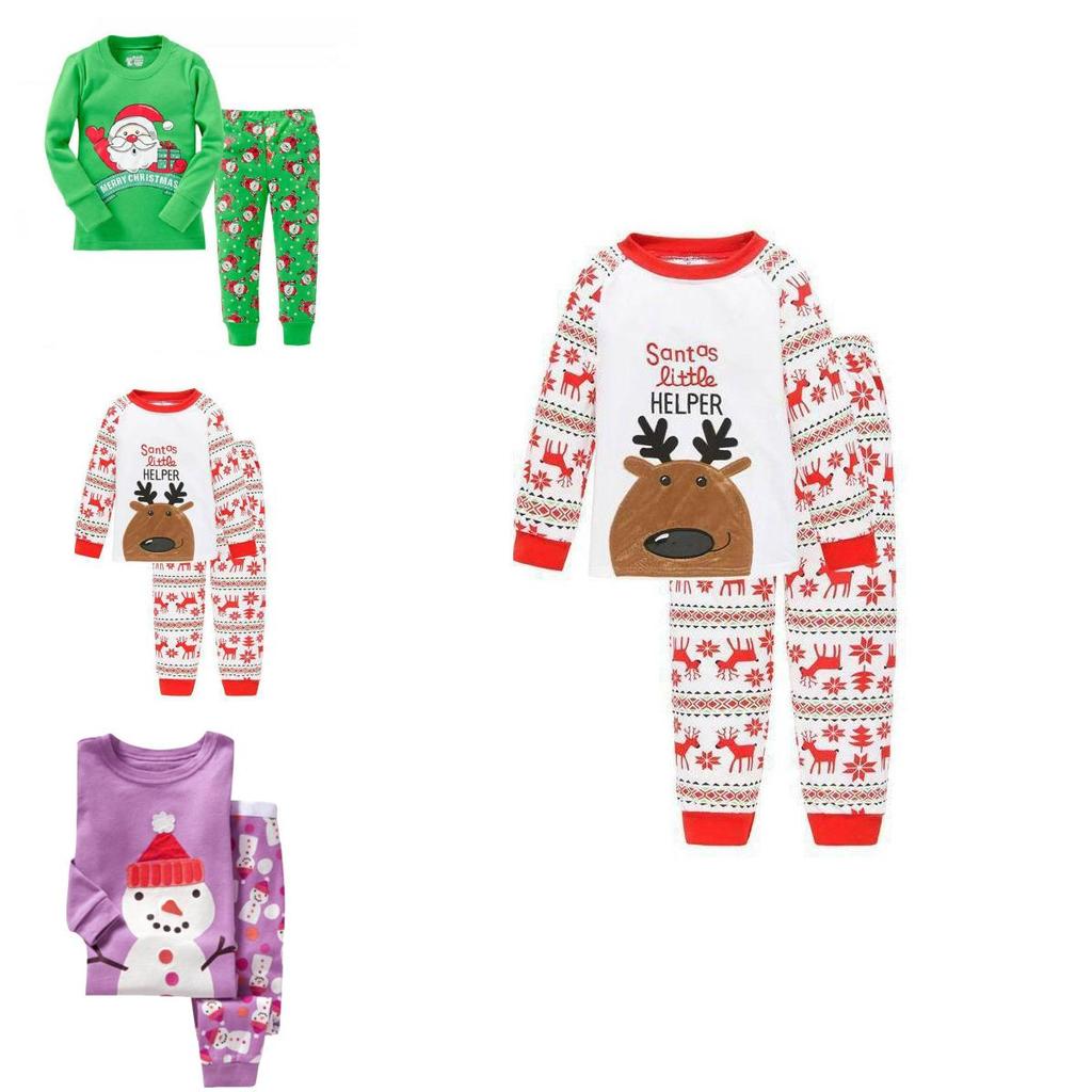 New Cotton Blend Christmas Outfit Set For Kids Cozy Soft Comfortable Sleepwear