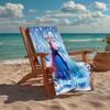 Custom Name Ultra-Soft Beach Towel with Elsa Theme,Ideal for Pool - Camping, Diving - Perfect Travel Essential, Vibrant Beach Towel.