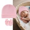 3 Set Baby Bonnet Hat Feature Foldable Cuff with Mittens Cotton Fabric Gentle On Skin Multiple Color Available