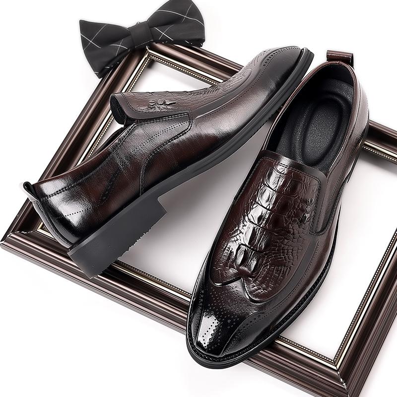 Luxury Brand Men's Business Dress Shoes Pointed Men's Low Top Shoes Groom's Wedding Shoes Versatile High-end Free Delivery