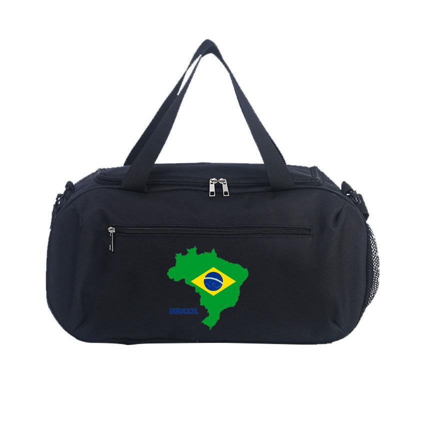 Fitness Bag Yoga Sports Waterproof Multifunctional Adjustable Shoulder Strap for Outdoor Football Bags Brazil Flag Printed Bags