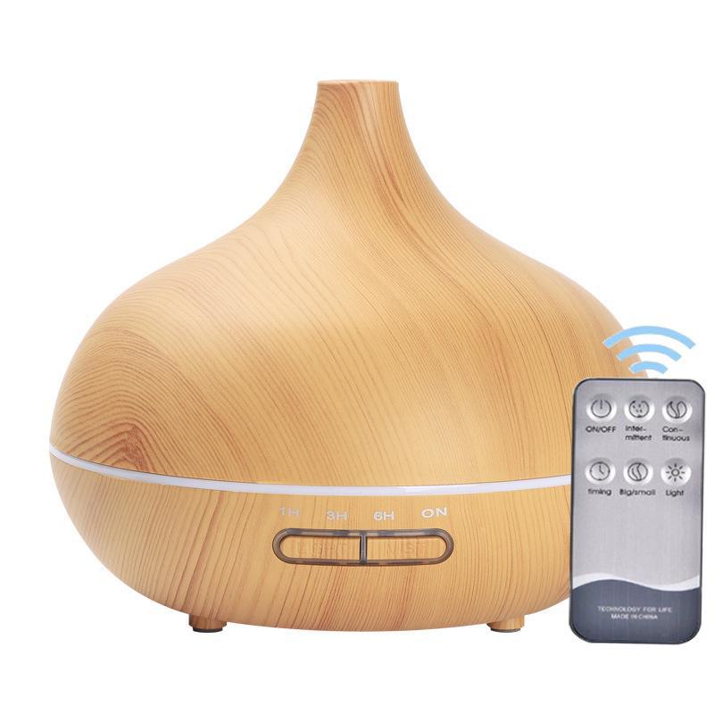 "Smart Wood Grain Aromatherapy Humidifier & Air Purifier for Home and Bedroom"