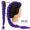 Estensioni Coda di Cavallo Sintetiche Lunghe Intrecciate Viola Capelli Rumi Acconciatura Pinza Artiglio Parrucca per Capelli per Donne o Bambini Costume per Natale