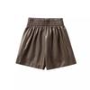 Women's PU Leather High-Waist Slimming Wide-Leg Shorts - 2025 Autumn/Winter Fashion