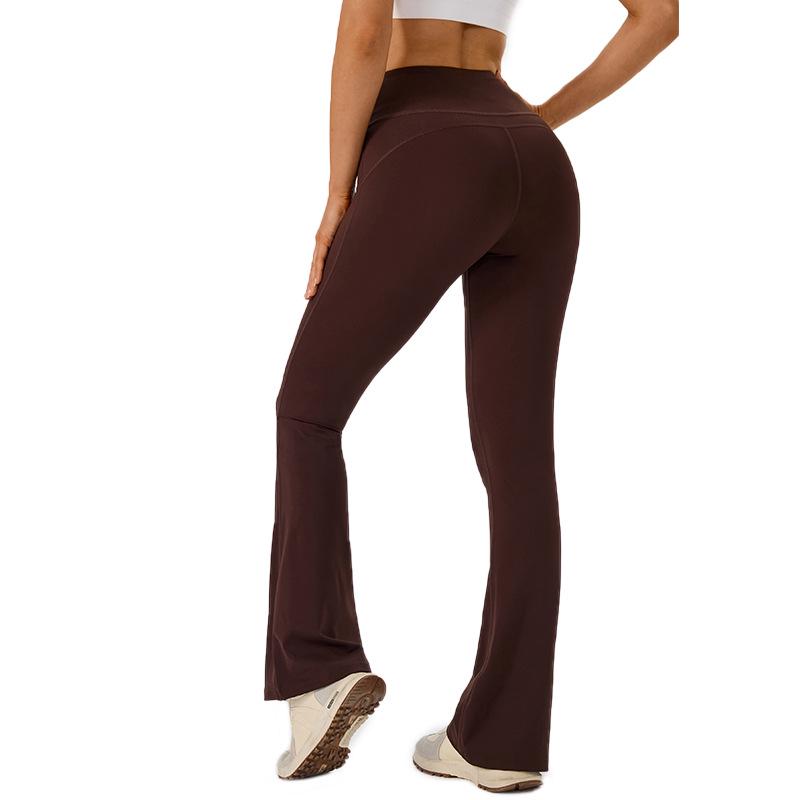 Women's High Waist Slimming Flare Yoga Pants - Butt Lifting Cropped Fitness & Running Trousers