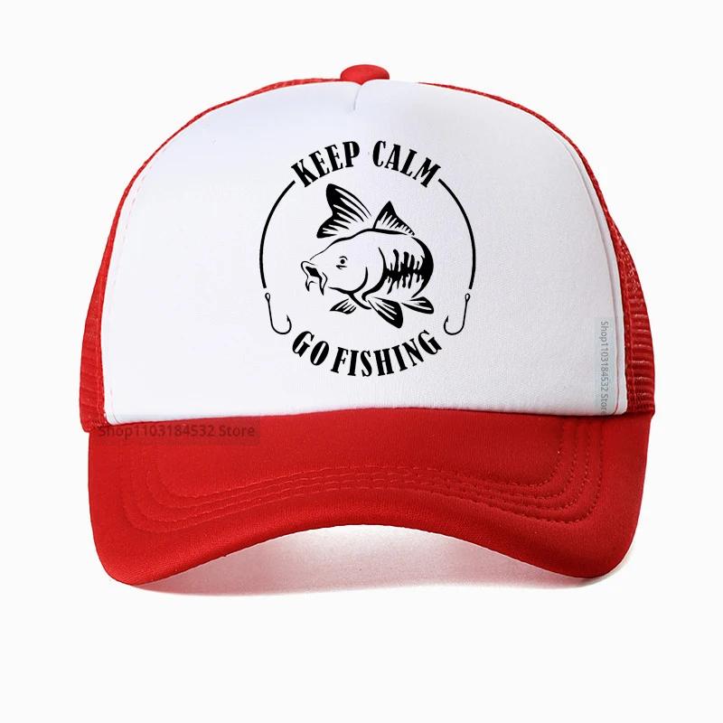 Keep Calm Go Fishing Unisex Baseball Cap High Quality Unisex outdoors hunting Fishing hat summer Mesh Sun Hat Spring Autumn visor Caps