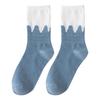 Women's  And Winter Striped Blue Plaid Sports Socks