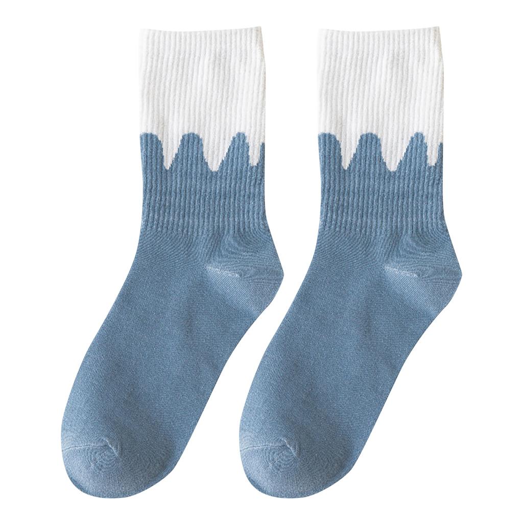 Women's  And Winter Striped Blue Plaid Sports Socks