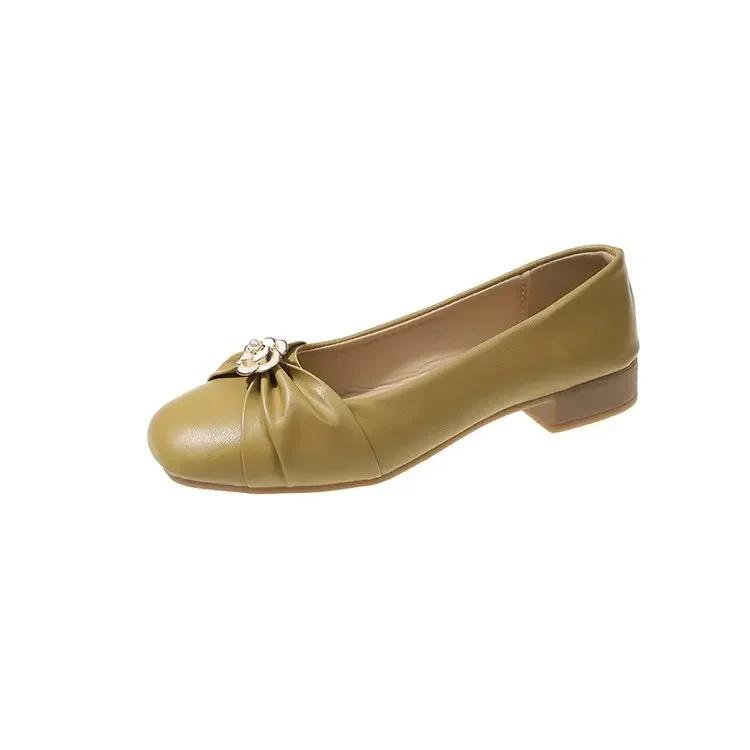 Fashion Shoes Woman Flats Modis Autumn Pearl Decorateion Low Heels Dress Boat 2024 New Fall Beading Summer Mary Janes Pearl Decorateion