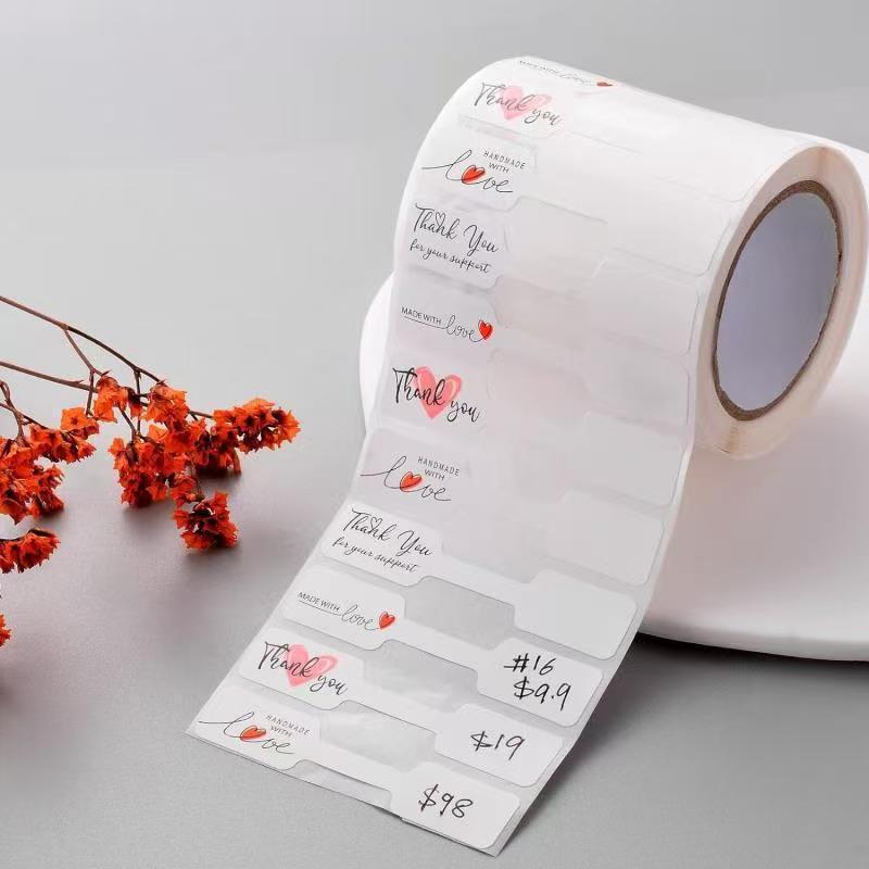 500 Sticker Sheets: Jewelry Price Tags & Thank You Labels for Rings, Necklaces, Earrings