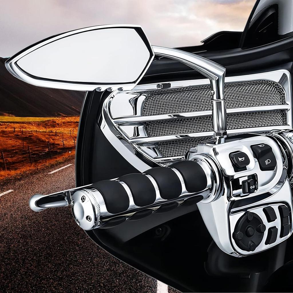 DREAMIZER Universal Motorcycle Hand Grips With Black Non-Slip Rubber For Harley Honda Yamaha Suzuki Kawasaki