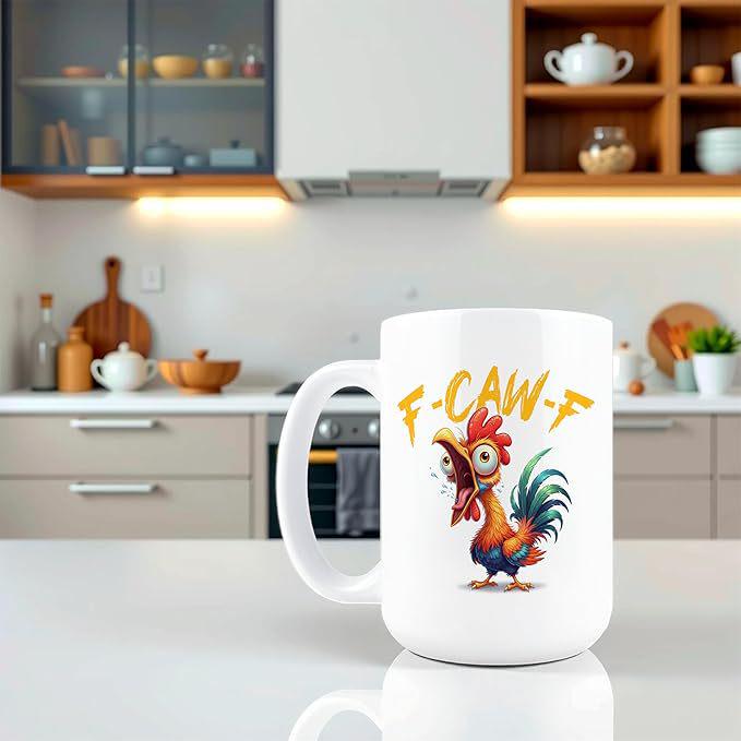 Cross Rooster Ceramic Mug - New Chicken Design for Halloween