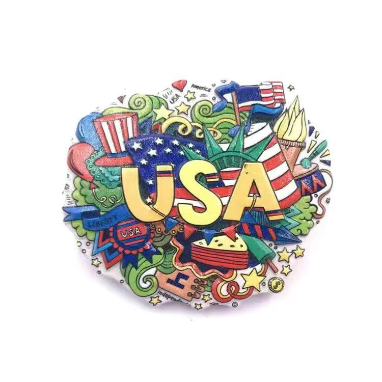 USA Refrigerator Magnet Souvenir - Statue of Liberty, NYC, LA, SF, Hawaii, Boston