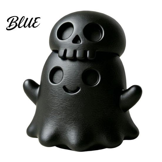 Skull Ghost Ornament 3D Printed Figurine Spooky Gothic Statue Mini Decor Cartoon for Table Centerpiece Shelf Desk Office