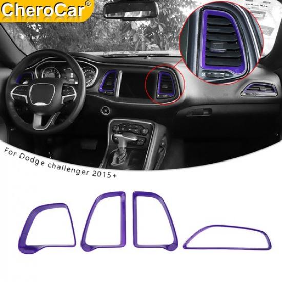 Konsole Klimaanlage Lüftungsschacht Zierleiste Abdeckring für Dodge Challenger 2015+ Lila