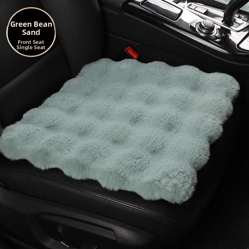 Heated Car Cushion Winter Warm Comfortable Bubble Velvet Simulation Rabbit Fur Car Pad 5 Seats Non-Backrest