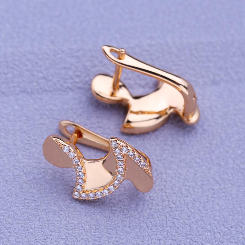 MINTHA Clip Earrings Trendy Fashion Jewelry Cubic Zirconia Stud Earrings For Women Rose Gold Color Earrings