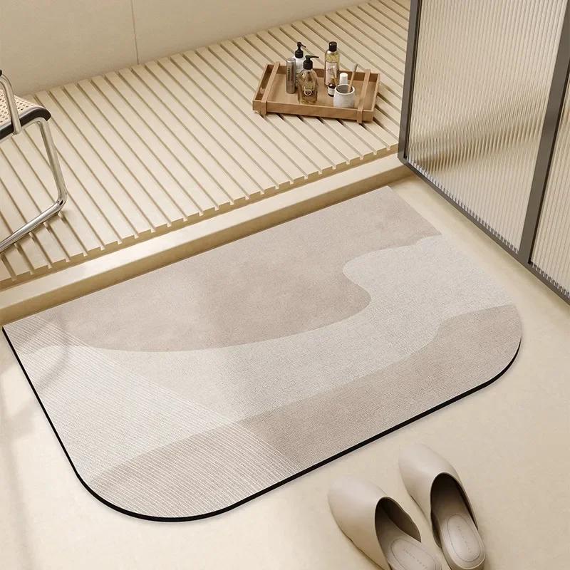 Bathroom Carpet Water-absorbent Toilet Non-slip Floor Mats Soft Diatom Mud Absorbent Doormat Home Decoration Bath Mat