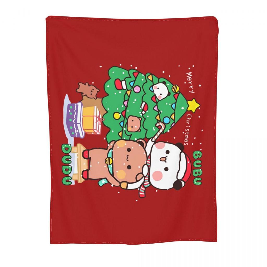 Bubu Dudu Going To Sleep Blanket Flannel All Season Panda and Bear Portable Soft Throw Blanket for Bedding Bedroom Quilt