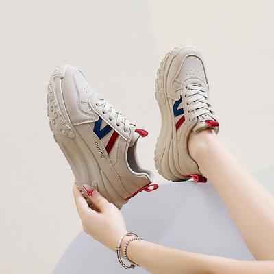 Ins koreańska wersja nowych butów tatusia dla kobiet 2025 wiosna studenckie buty do biegania sportowe na grubej podeszwie podwyższające buty casualowe dla kobiet HY930