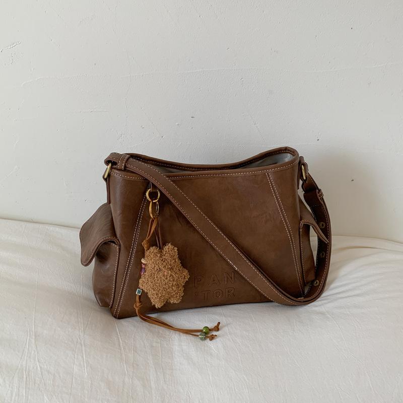 Korean Niche Retro Versatile Tote Bag Women's 2025 Autumn New Popular Fashion Casual Shoulder Messenger Bag