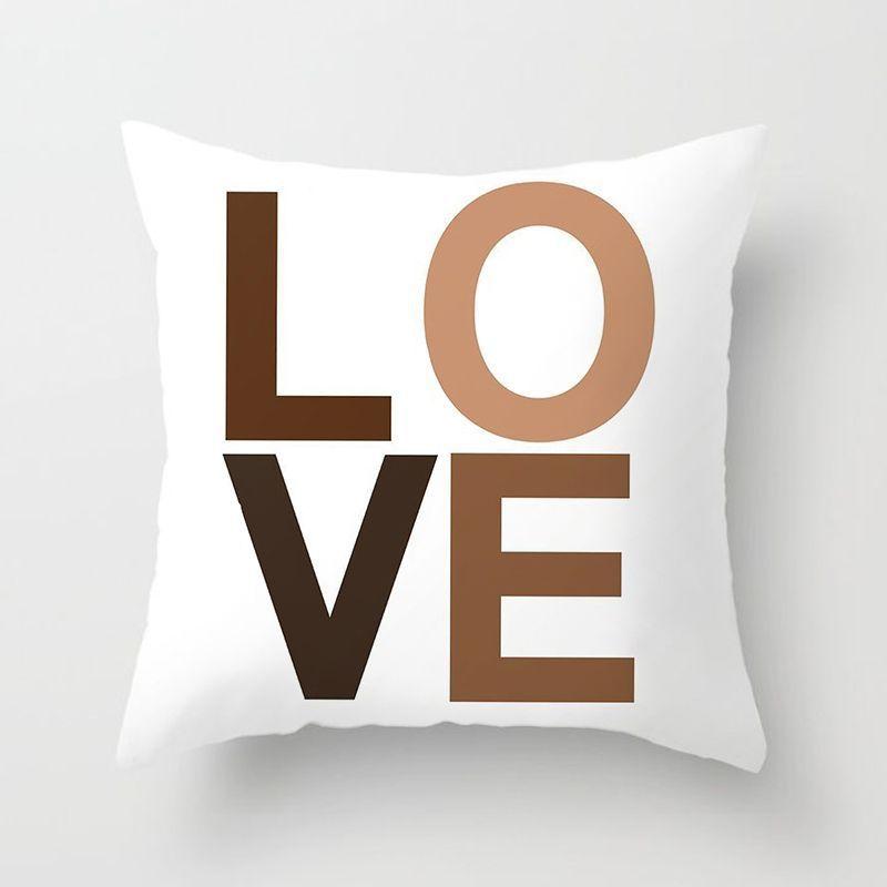 Valentine'S Day Love Pattern Throw Pillow Cover With Short Plush Print Living Room Sofa Decoration Cushion Cover Pillow Covers