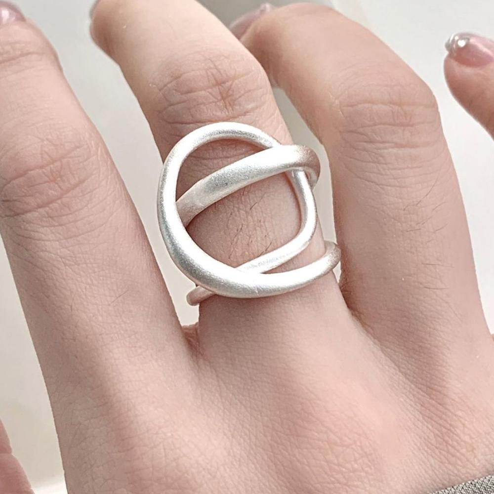 PANJBJ Real 925 Silver Retro Round Ring For 2 Rigns Women Chain Vintage Fine Jewelry Minimalist Accessories Gift