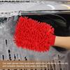 HARFINGTON 4pcs Chenille Microfiber Car Wash Mitts 9.8" x 7.9" Scratch Free Wash Gloves Absorbent Double Sided Plush Cleaning Drying Mitts for Car