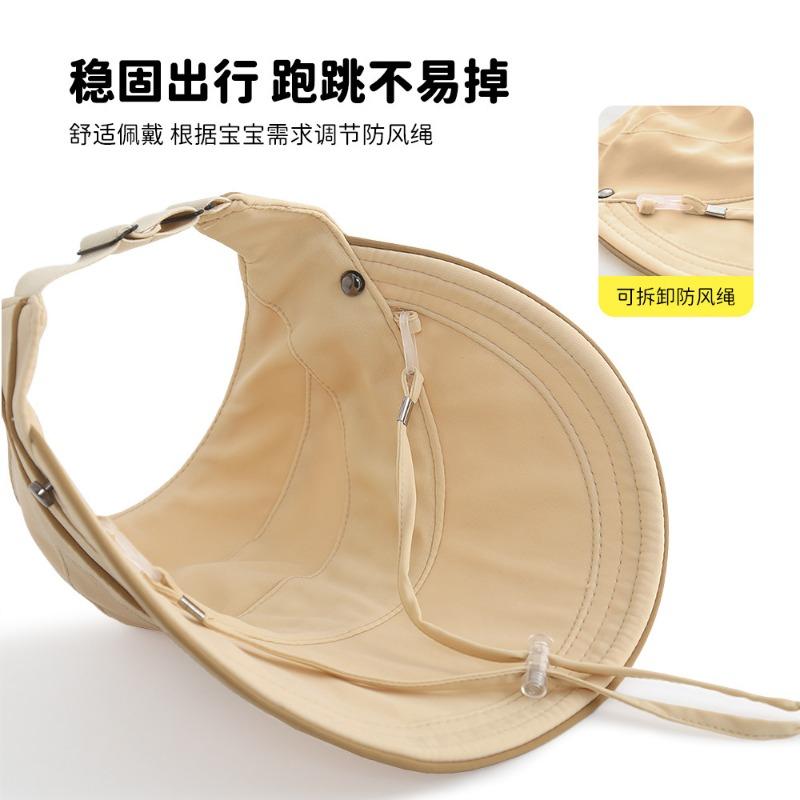 Summer Children's Empty Top Hat Breathable Sun Hat Baby Girl Sun Protection Hat with Windbreak Rope Children's Hat Sun Hat Hat