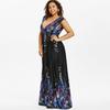 Elegant Women Dress Sleeveless V Neck Evening Party Gown Maxi Long Dress