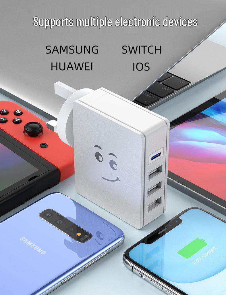 QC3.0 Fast Charging Multi-Port Travel Charger with 4 USB Ports - US/EU Standard