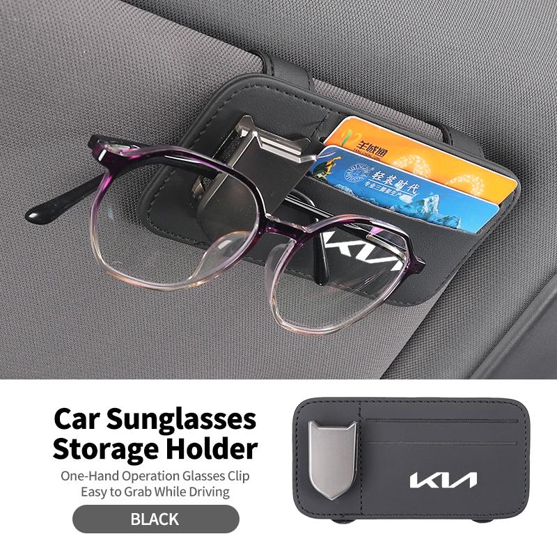 Car Visor Organizer Sunglass Holder Glasses Bag Card Clip Interior For KIA Rio K5 Sportage Ceed Sorento Picanto Stinger Optima C CZ3