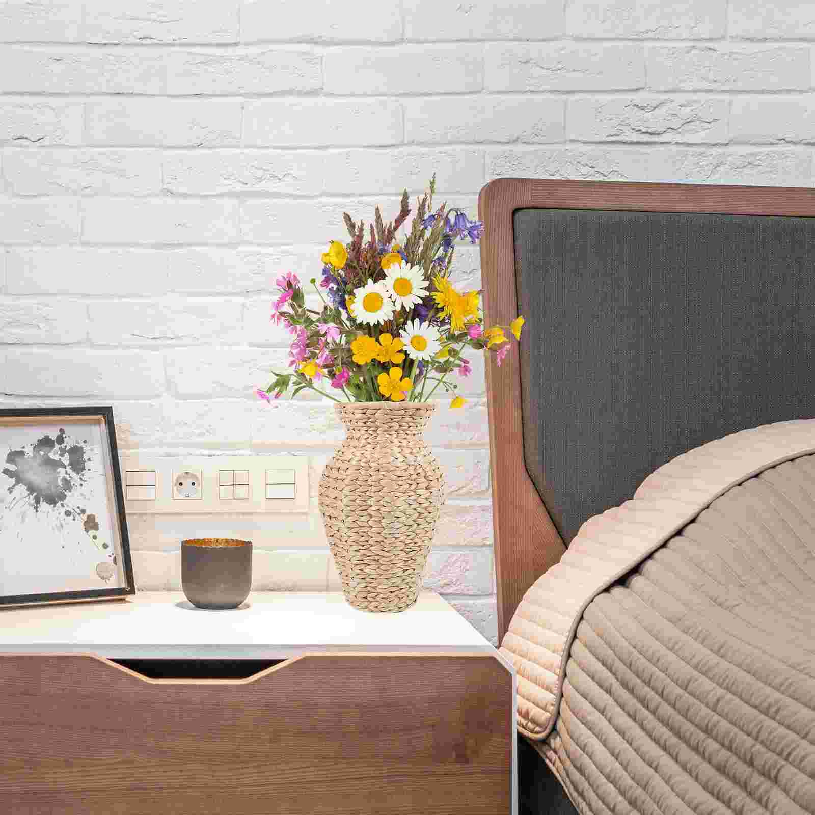 

Rush Vase Dried Flower Container Creative Vases Woven Holder Plant Manual Decorative
