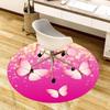 1PC Butterfly Pink Non-Slip Floor Round carpet, Office, family, bedroom, Large Area Rug Indoor Rugs,  Durable Polyester-Z0404