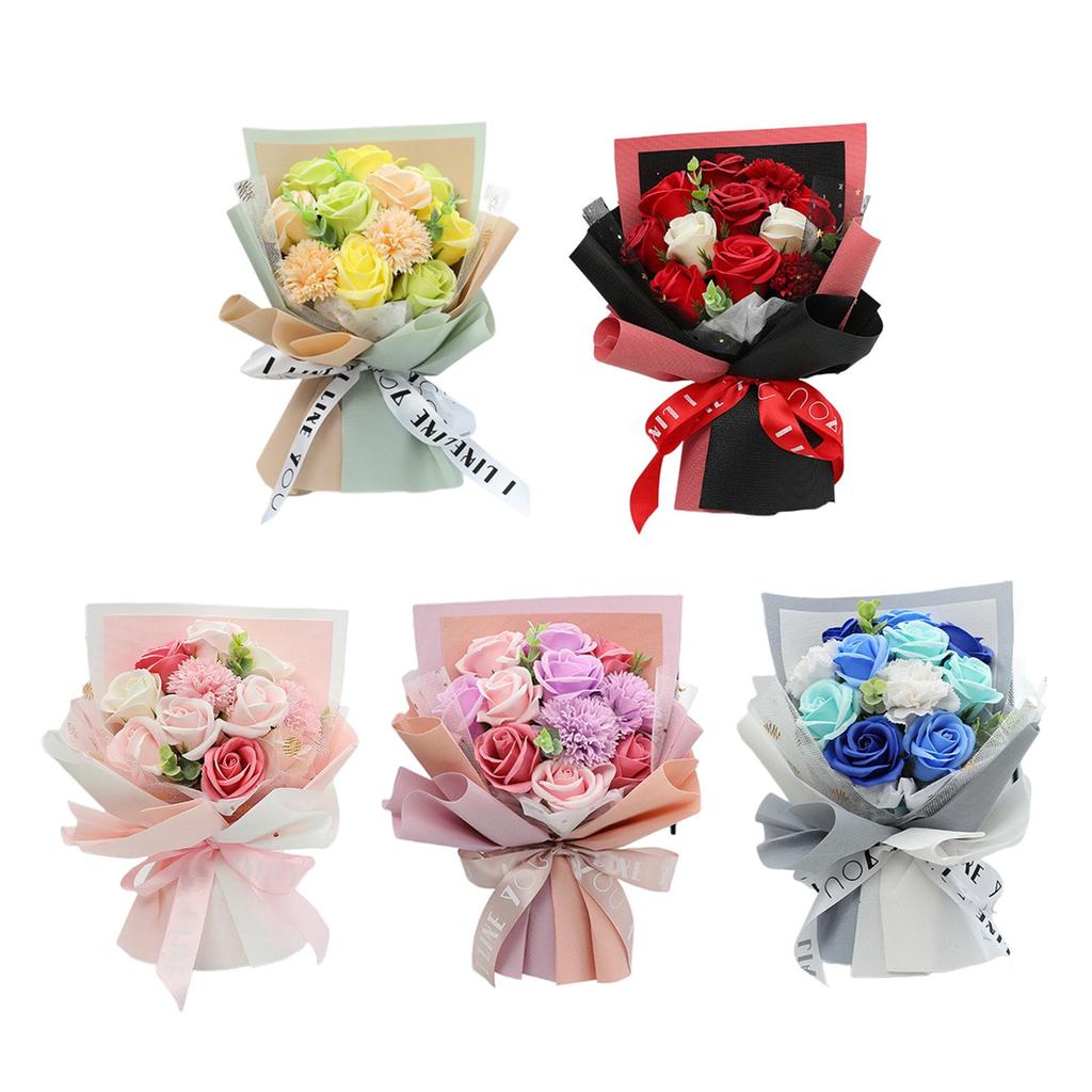 Artificial Soap Rose Wedding Bouquet Decorative Flowers Bouquet Party Home Ornament