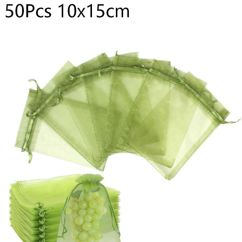 20/50 Pezzi Sacchetti Riutilizzabili a Coulisse Anti Insetti per Frutta Sacchetti a Rete per Protezione Piante Coperture Barriera Anti Parassiti Forniture per Alberi da Frutto e Giardino