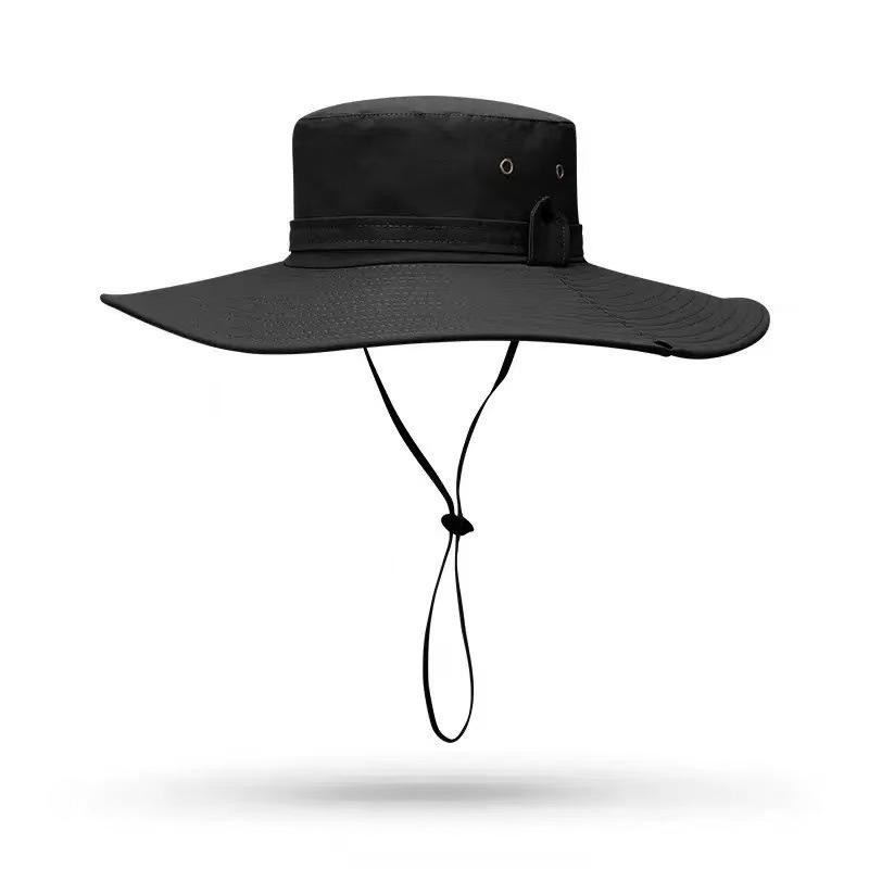 Bucket hat summer sun protection sun hat men's outdoor mountaineering fishing hat face protection neck integrated hat big brim sun hat