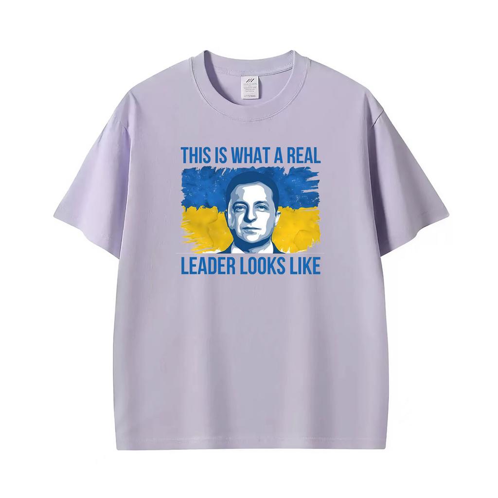 This Is What A Real Leader Looks Like Volodymyr Zelensky T Shirt Unisex Clothing Classic Fashion T Shirts Casual Oversized Tshirts