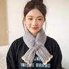 Winter Plush Scarf Woman Thick Imitation Rabbit Fur Scarf Collar Knit Cross Outdoor Cycling Windproof Neck Protect Neck Warmer