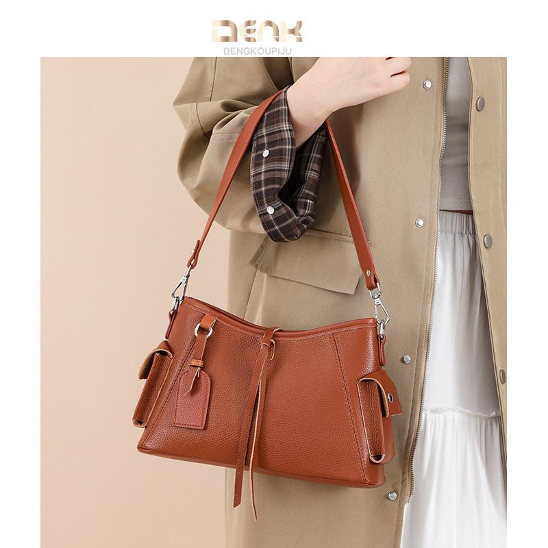 Genuine Leather High-end Underarm Bag Large-capacity Cowhide Single-shoulder Crossbody Bag