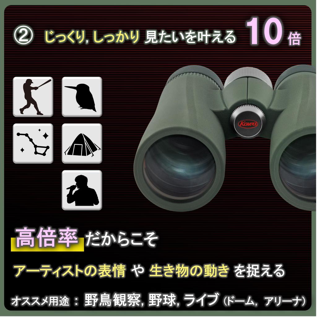 Kowa BDII Dachkantprisma 10x 32mm Objektiv Vollständig Ideal für Live-Sportfans Natur Weites Sichtfeld von 32-10XD Fernglas, 10x32mm, Typ, Vergrößerung, Linse,