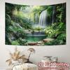 2D Jungle Waterfall Wall Tapestry Tropical Rainforest Background Cloth for Home Decor