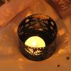 Christmas Holders Iron Hollow Elk Design Retro Table Decor for Home Party Pen Holder Use Black Christmas Holders