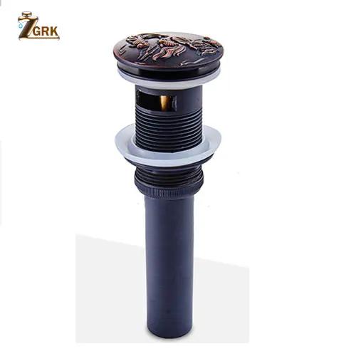 Bathroom Sink Drain Three Dimensional Carving Black Bathroom Basin Waste Pop Up Drain Bathroom Accessories Drains