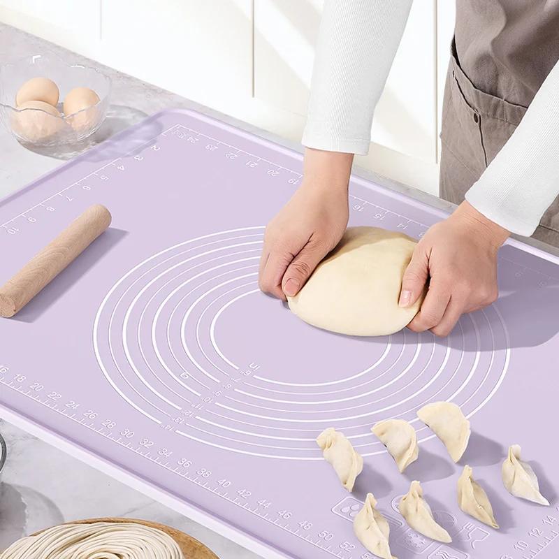 Thickened Non-Stick Silicone Pastry Mat Kitchen Food Grade Pizza Noodle Dough Kneading Pad Kitchen Baking Supplies