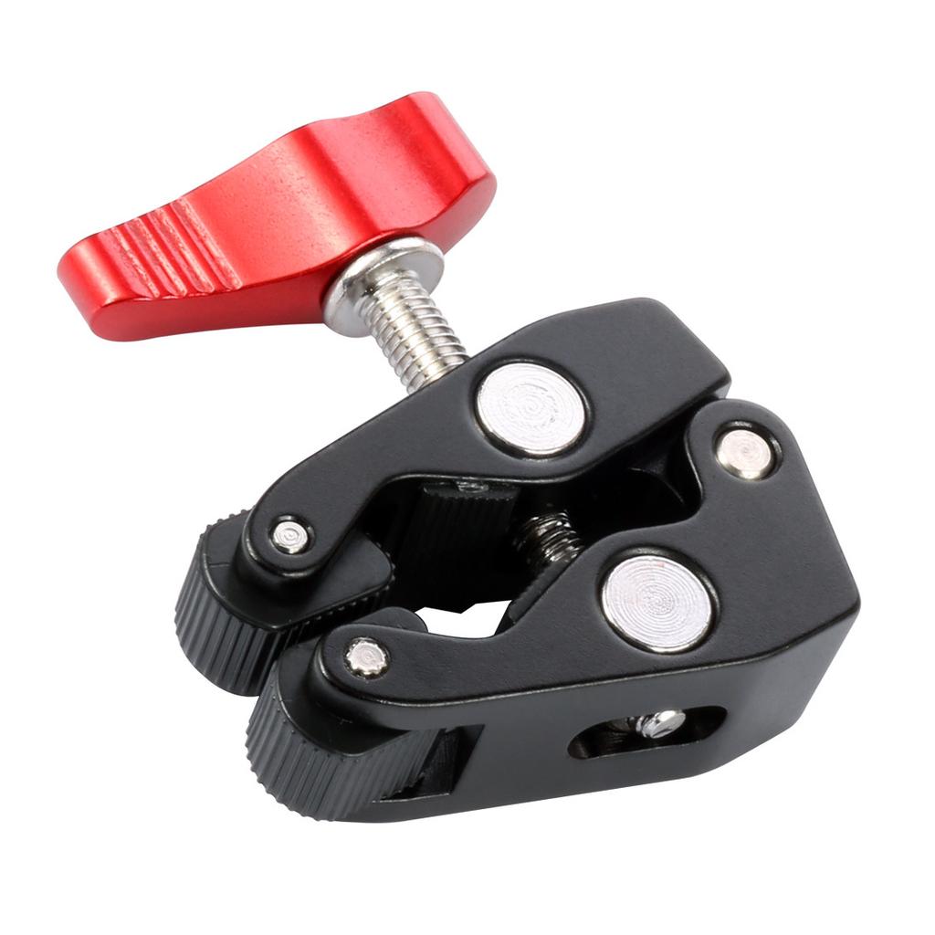 Metal Super Clamp with Double Ball Head Magic Arm Clamp 1/4'' 3/8'' Hole for Phone Video Mount Camera Monitor LED Light Mic