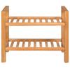 VidaXL Solid Oak Shoe Rack with 2 Shelves 50x27x40 Cm Hallway 244208
