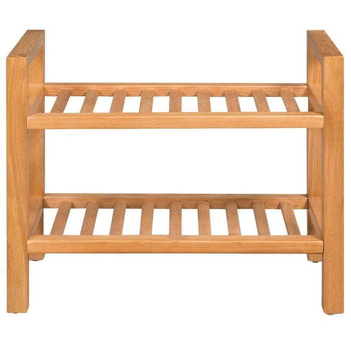 VidaXL Solid Oak Shoe Rack with 2 Shelves 50x27x40 Cm Hallway 244208