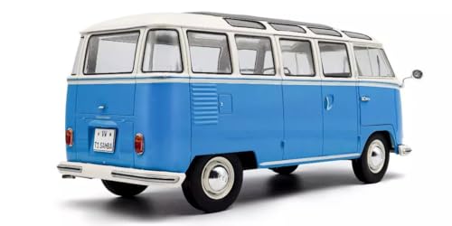 SOLIDO 1/18 Scale Volkswagen T1 Samba Bus 1962 (Blue/White) Finished Product S1813401