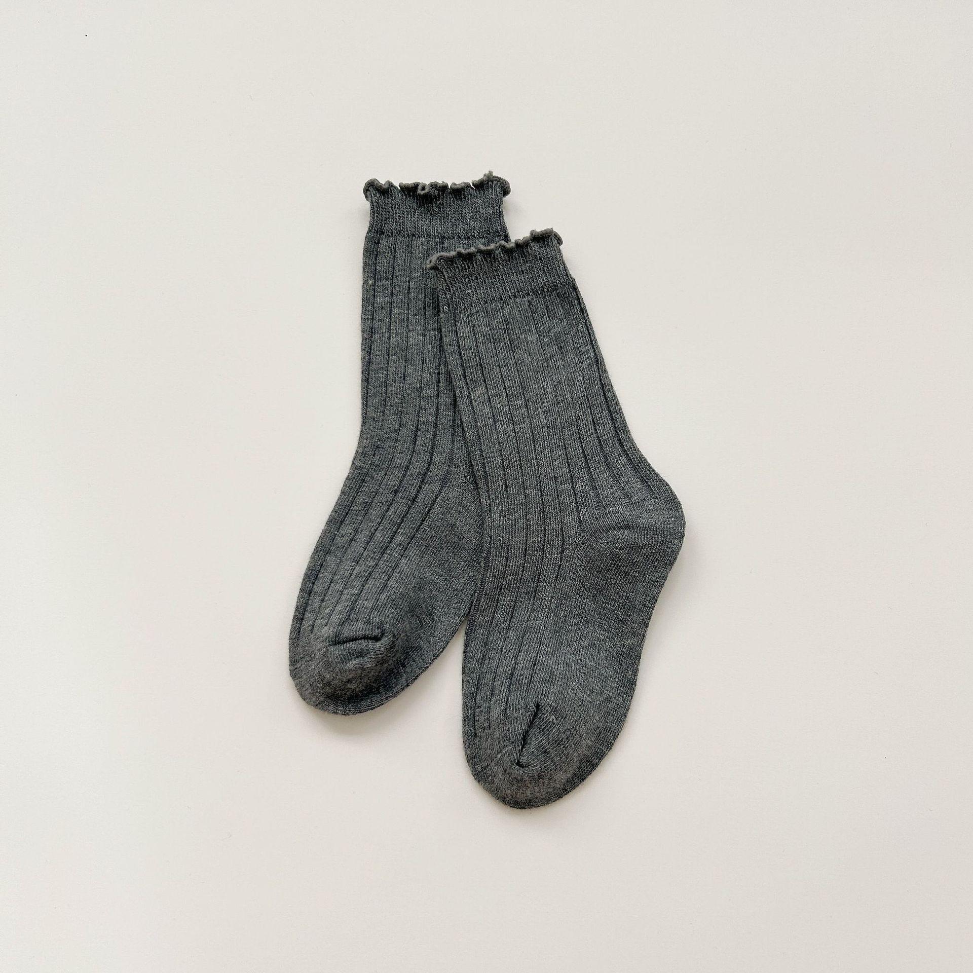 

Girls Combed Cotton Frilly Edge Mid-Calf Socks for Autumn and Winter 6-8 years (Foot 16-18cm)